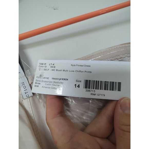 Jenny Yoo Nyla blush convertible A-line floor length dress size 14 NWT - Picture 13 of 15